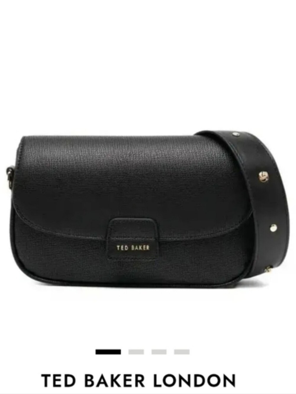 Ted Baker Embossed Logo Rory Crossbody/ Detachable Rosette Strap, Black - Picture 1 of 13